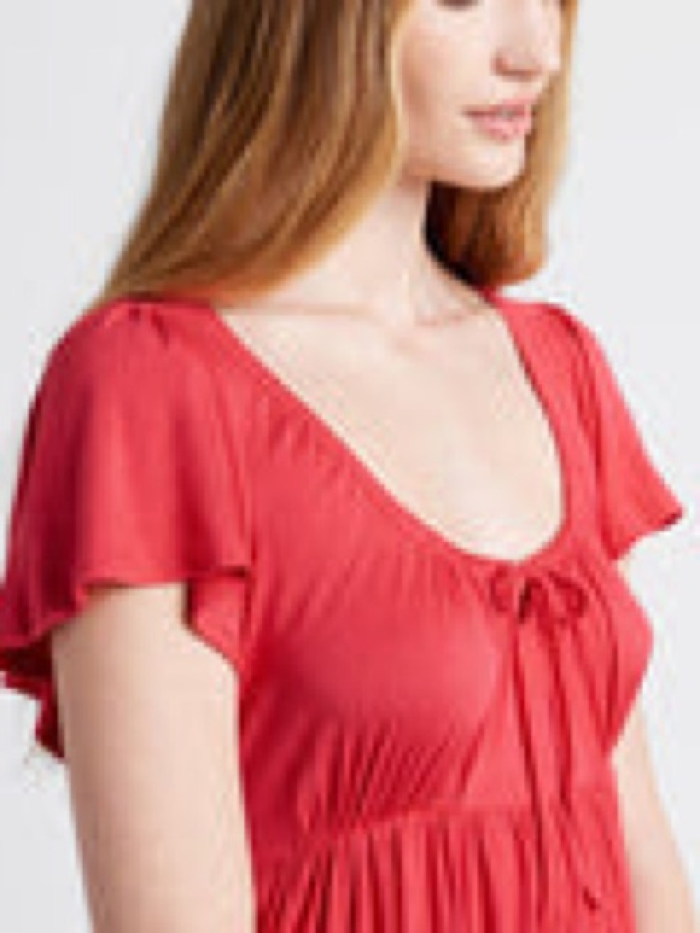 ModCloth Coral-Red Flutter Sleeve Midi Dress